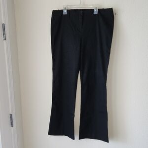Theory Black Boot Cut Pants Sz 12 cotton lyra blend slight low rise Made in USA